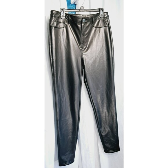 Inc International Concepts Women's Black Faux-Leather Skinny Pants Size 16 - Picture 4 of 11